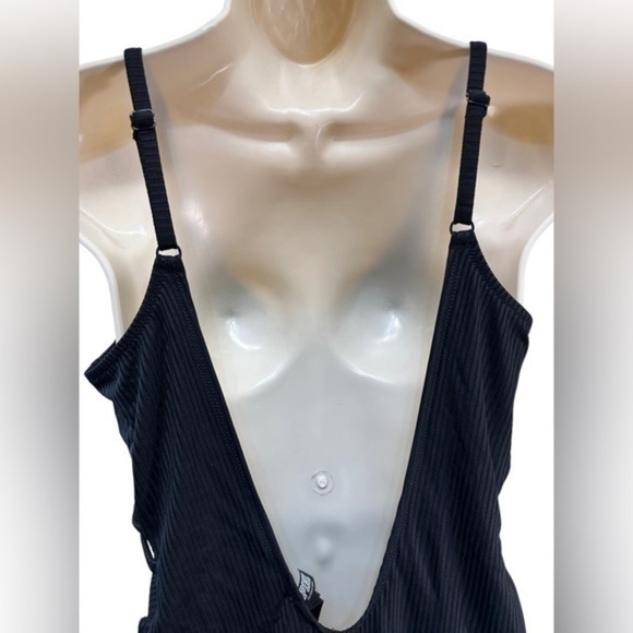 VICTORIA'S SECRET PINK Swim STRAPPY SIDE RIBBED ONE-PIECE Black - Picture 6 of 10